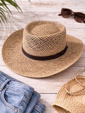 Stetson Straw Hat S/M Ventilated Western Cowboy Summer Beach Ranch Style